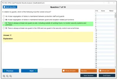 PCI SSC CPSA Card Production Security Assessor (CPSA)QualificationExam Practice test exam simulator test engine exam Prep practice test questions answers Image 7
