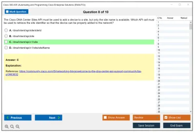 Cisco 300-435 Automating Cisco Enterprise Solutions (ENAUTO) Practice test exam simulator test engine exam Prep practice test questions answers Image 8