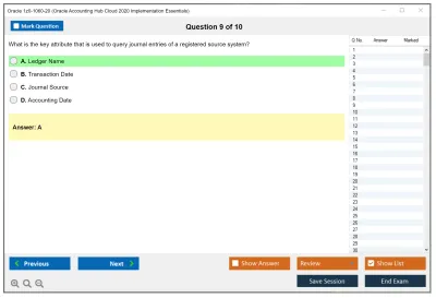 Oracle 1z0-1060-20 Oracle Accounting Hub Cloud 2020 Implementation Essentials Practice test exam simulator test engine exam Prep practice test questions answers Image 9