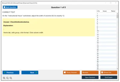 Microsoft MO-200 Microsoft Excel (Excel and Excel 2019) Practice test exam simulator test engine exam Prep practice test questions answers Image 1