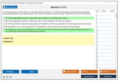 Google Professional-Cloud-Developer Google Certified Professional - Cloud Developer Practice test exam simulator test engine exam Prep practice test questions answers Image 3