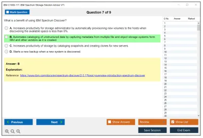 IBM C1000-117 IBM Spectrum Storage Solution Advisor V7 Practice test exam simulator test engine exam Prep practice test questions answers Image 7
