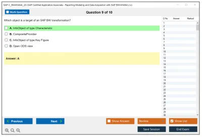 SAP C_BW4HANA_20 SAP Certified Application Associate - Reporting Modeling and Data Acquisition with SAP BW/4HANA 2.x Practice test exam simulator test engine exam Prep practice test questions answers Image 9
