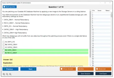 Oracle 1z0-070 Oracle Exadata X5 Administration Practice test exam simulator test engine exam Prep practice test questions answers Image 1