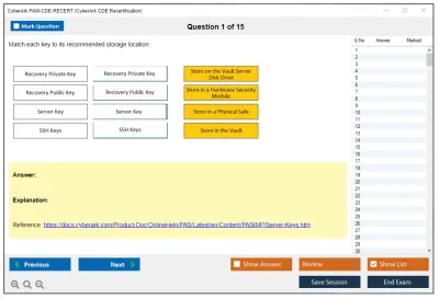 CyberArk PAM-CDE-RECERT CyberArk CDE Recertification Practice test exam simulator test engine exam Prep practice test questions answers Image 1