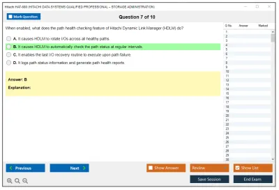 Hitachi HAT-680 HITACHI DATA SYSTEMS QUALIFIED PROFESSIONAL – STORAGE ADMINISTRATION Practice test exam simulator test engine exam Prep practice test questions answers Image 7