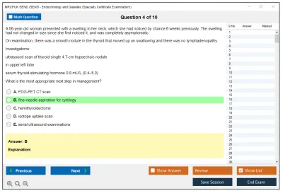 MRCPUK SEND SEND - Endocrinology and Diabetes (Specialty Certificate Examination) Practice test exam simulator test engine exam Prep practice test questions answers Image 4