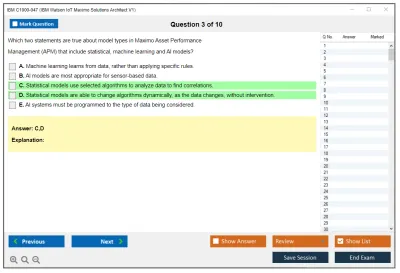 IBM C1000-047 IBM Watson IoT Maximo Solution Architect V1 Practice test exam simulator test engine exam Prep practice test questions answers Image 3