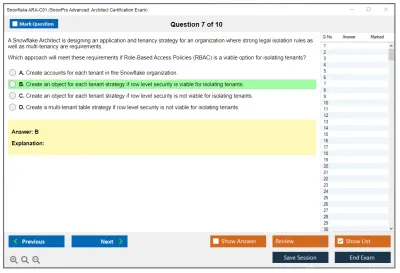 Snowflake ARA-C01 SnowPro Advanced: Architect Certification Exam Practice test exam simulator test engine exam Prep practice test questions answers Image 7