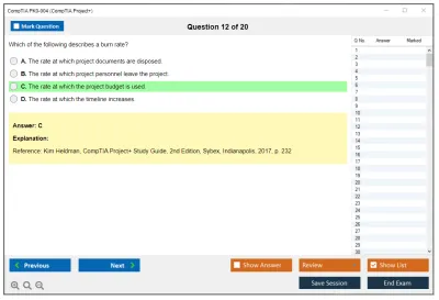 CompTIA PK0-004 CompTIA Project + Practice test exam simulator test engine exam Prep practice test questions answers Image 12