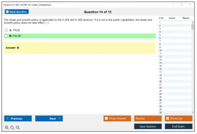 Huawei H11-861 HCNP-VC (Video Conference) Practice test exam simulator test engine exam Prep practice test questions answers Image 14