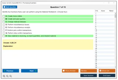 Oracle 1z0-520 Oracle EBS R12.1 Purchasing Essentials Practice test exam simulator test engine exam Prep practice test questions answers Image 7