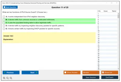Cisco 300-410 Implementing Cisco Enterprise Advanced Routing and Services (300-410 ENARSI) Practice test exam simulator test engine exam Prep practice test questions answers Image 11