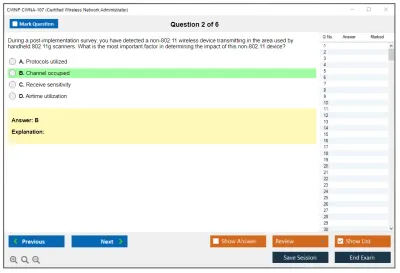 CWNP CWNA-107 Certified Wireless Network Administrator Practice test exam simulator test engine exam Prep practice test questions answers Image 2