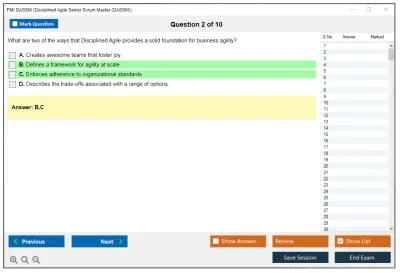 PMI DASSM Disciplined Agile Senior Scrum Master (DASSM) Exam Practice test exam simulator test engine exam Prep practice test questions answers Image 2