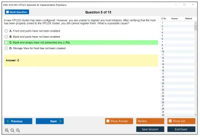 EMC E20-260 VPLEX Specialist Exam for Implementation Engineers Practice test exam simulator test engine exam Prep practice test questions answers Image 8