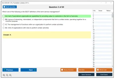 Exin EX0-001 ITIL Foundation (syllabus 2011) Practice test exam simulator test engine exam Prep practice test questions answers Image 3