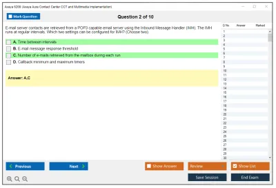 Avaya 6209 Avaya Aura Contact Center CCT and Multimedia Implementation Practice test exam simulator test engine exam Prep practice test questions answers Image 2