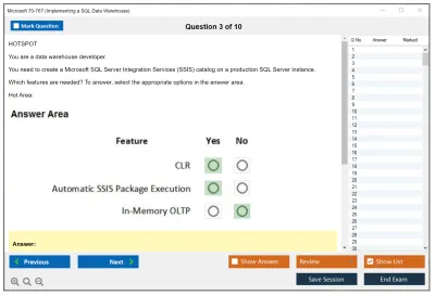 Microsoft 70-767 Implementing a SQL Data Warehouse Practice test exam simulator test engine exam Prep practice test questions answers Image 3