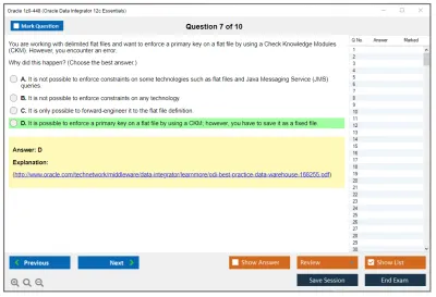 Oracle 1z0-448 Oracle Data Integrator 12cEssentials Practice test exam simulator test engine exam Prep practice test questions answers Image 7
