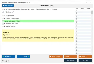 Test Prep CFA-Level-1 Chartered Financial Analyst Level 1 Practice test exam simulator test engine exam Prep practice test questions answers Image 10