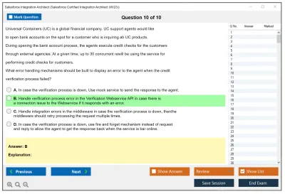Salesforce Integration-Architect Salesforce Certified Integration Architect Practice test exam simulator test engine exam Prep practice test questions answers Image 10