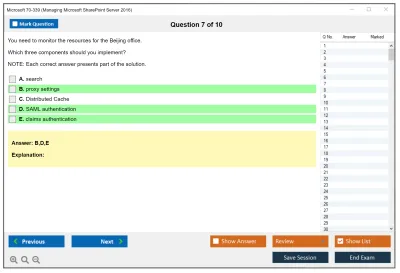 Microsoft 70-339 Managing Microsoft SharePoint Server 2016 Practice test exam simulator test engine exam Prep practice test questions answers Image 7
