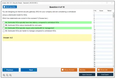 Juniper JN0-1331 Security Design - Specialist (JNCDS-SEC) Practice test exam simulator test engine exam Prep practice test questions answers Image 4