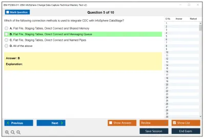 IBM P2090-011 IBM InfoSphere Change Data Capture Technical Mastery Test v2 Practice test exam simulator test engine exam Prep practice test questions answers Image 5