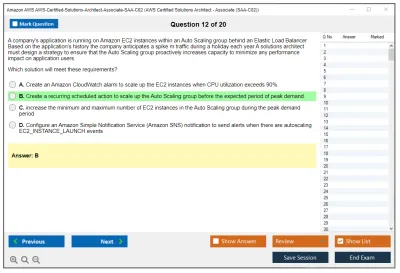 Amazon AWS AWS-Certified-Solutions-Architect-Associate-SAA-C02 AWS Certified Solutions Architect - Associate (SAA-C02) Practice test exam simulator test engine exam Prep practice test questions answers Image 12