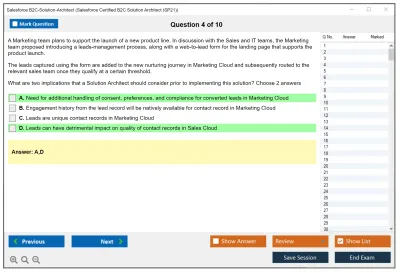 Salesforce B2C-Solution-Architect Salesforce Certified B2C Solution Architect Practice test exam simulator test engine exam Prep practice test questions answers Image 4