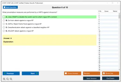 CWNP CWSP-206 CWSP Certified Wireless Security Professional Practice test exam simulator test engine exam Prep practice test questions answers Image 6