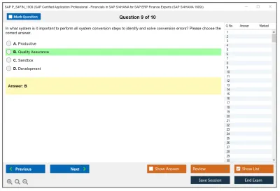 SAP P_S4FIN_1909 SAP Certified Application Professional - Financials in SAP S/4HANA for SAP ERP Finance Experts (SAP S/4HANA 1909) Practice test exam simulator test engine exam Prep practice test questions answers Image 9