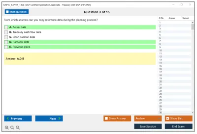 SAP C_S4FTR_1809 SAP Certified Application Associate - Treasury with SAP S/4HANA Practice test exam simulator test engine exam Prep practice test questions answers Image 3