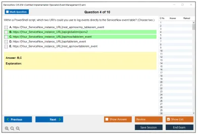 ServiceNow CIS-EM Certified Implementation Specialist - Event Management Exam Practice test exam simulator test engine exam Prep practice test questions answers Image 4