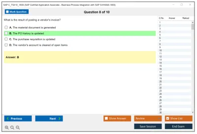 SAP C_TS410_1809 SAP Certified Application Associate - Business Process Integration with SAP S/4HANA 1809 Practice test exam simulator test engine exam Prep practice test questions answers Image 8