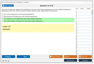 Citrix 1Y0-401 Designing Citrix XenDesktop 7.6 Solutions  Practice test exam simulator test engine exam Prep practice test questions answers Image 10