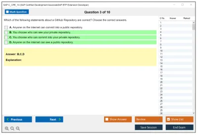 SAP C_CPE_16 SAP Certified Associate - Backend Developer - SAP Cloud Application Programming Model Practice test exam simulator test engine exam Prep practice test questions answers Image 3