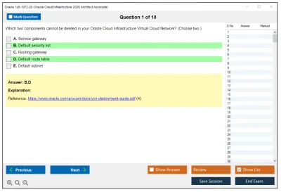 Oracle 1z0-1072-20 Oracle Cloud Infrastructure 2020 Architect Associate Practice test exam simulator test engine exam Prep practice test questions answers Image 1