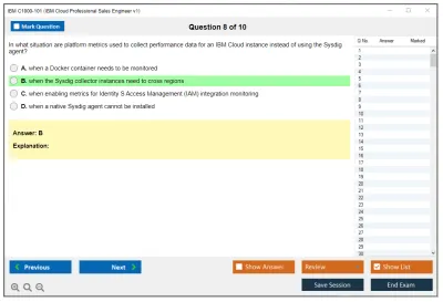 IBM C1000-101 IBM Cloud Professional Sales Engineer v1 Practice test exam simulator test engine exam Prep practice test questions answers Image 8