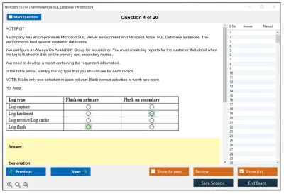 Microsoft 70-764 Administering a SQL Database Infrastructure Practice test exam simulator test engine exam Prep practice test questions answers Image 4