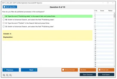 SAP C_SIG_2201 SAP Certified Application AssociateSAP Signavio Practice test exam simulator test engine exam Prep practice test questions answers Image 8