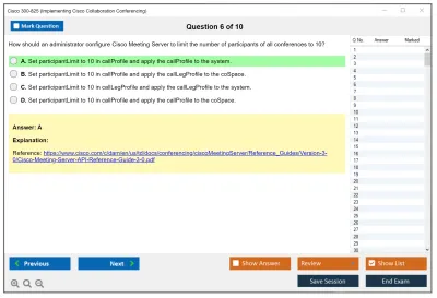 Cisco 300-825 Implementing Cisco Collaboration Conferencing (CLCNF) Practice test exam simulator test engine exam Prep practice test questions answers Image 6