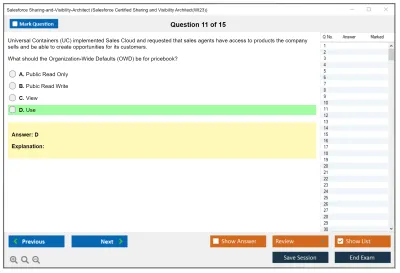 Salesforce Sharing-and-Visibility-Architect Salesforce Certified Sharing and Visibility Architect Practice test exam simulator test engine exam Prep practice test questions answers Image 11
