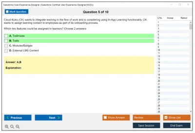 Salesforce User-Experience-Designer Salesforce Certified User Experience Designer Practice test exam simulator test engine exam Prep practice test questions answers Image 5