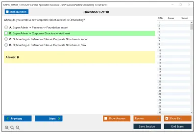 SAP C_THR91_1811 SAP Certified Application Associate - SAP SuccessFactors Onboarding 1.0 Q4/2018 Practice test exam simulator test engine exam Prep practice test questions answers Image 9