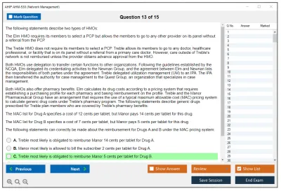 AHIP AHM-530 Network Management Practice test exam simulator test engine exam Prep practice test questions answers Image 13