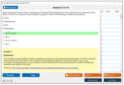Scrum SMC Scrum Master Certified (SMC) Practice test exam simulator test engine exam Prep practice test questions answers Image 8