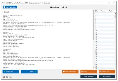 F5 301b LTM Specialist: Maintain & Troubleshoot Practice test exam simulator test engine exam Prep practice test questions answers Image 11