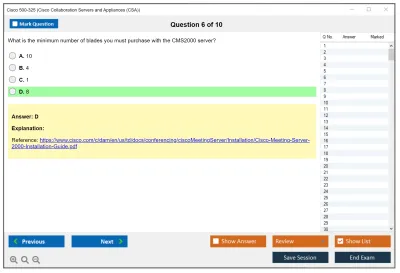 Cisco 500-325 Cisco Collaboration Servers and Appliances (CSA) Practice test exam simulator test engine exam Prep practice test questions answers Image 6